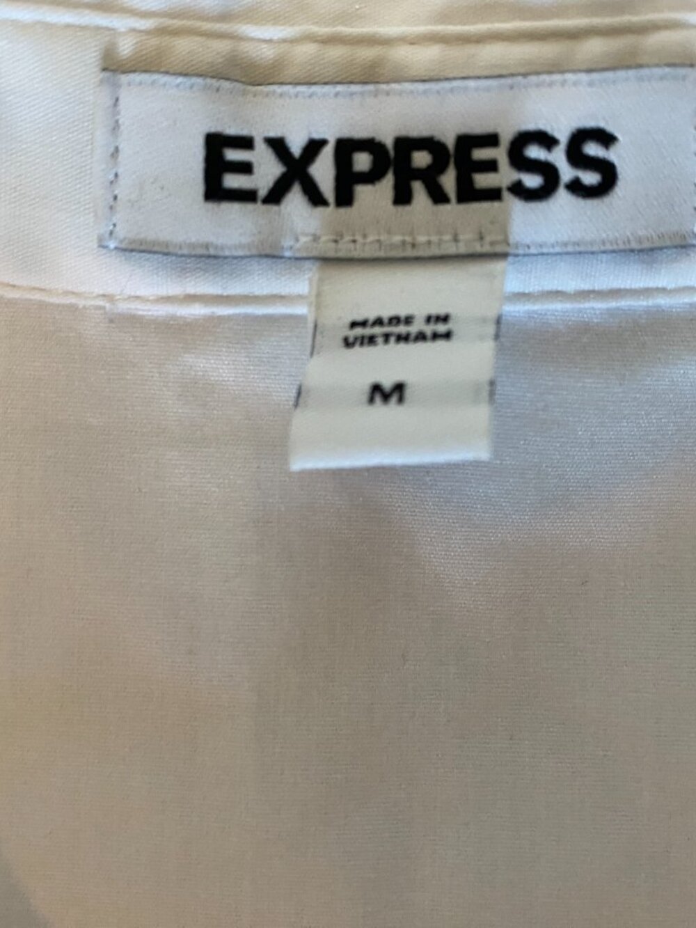 Express White Boyfriend Poplin Portofino Mini Shirt Dress Size Medium - Picture 8 of 9
